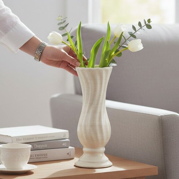Haeger Other - Vintage Dreams in Beige: A Celebration of Haeger’s Swirl Design Vase